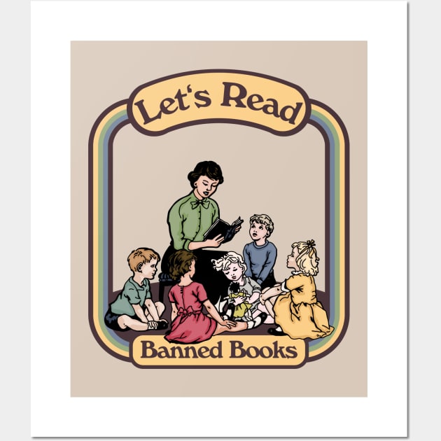 Let's Read Banned Books Wall Art by Slightly Unhinged